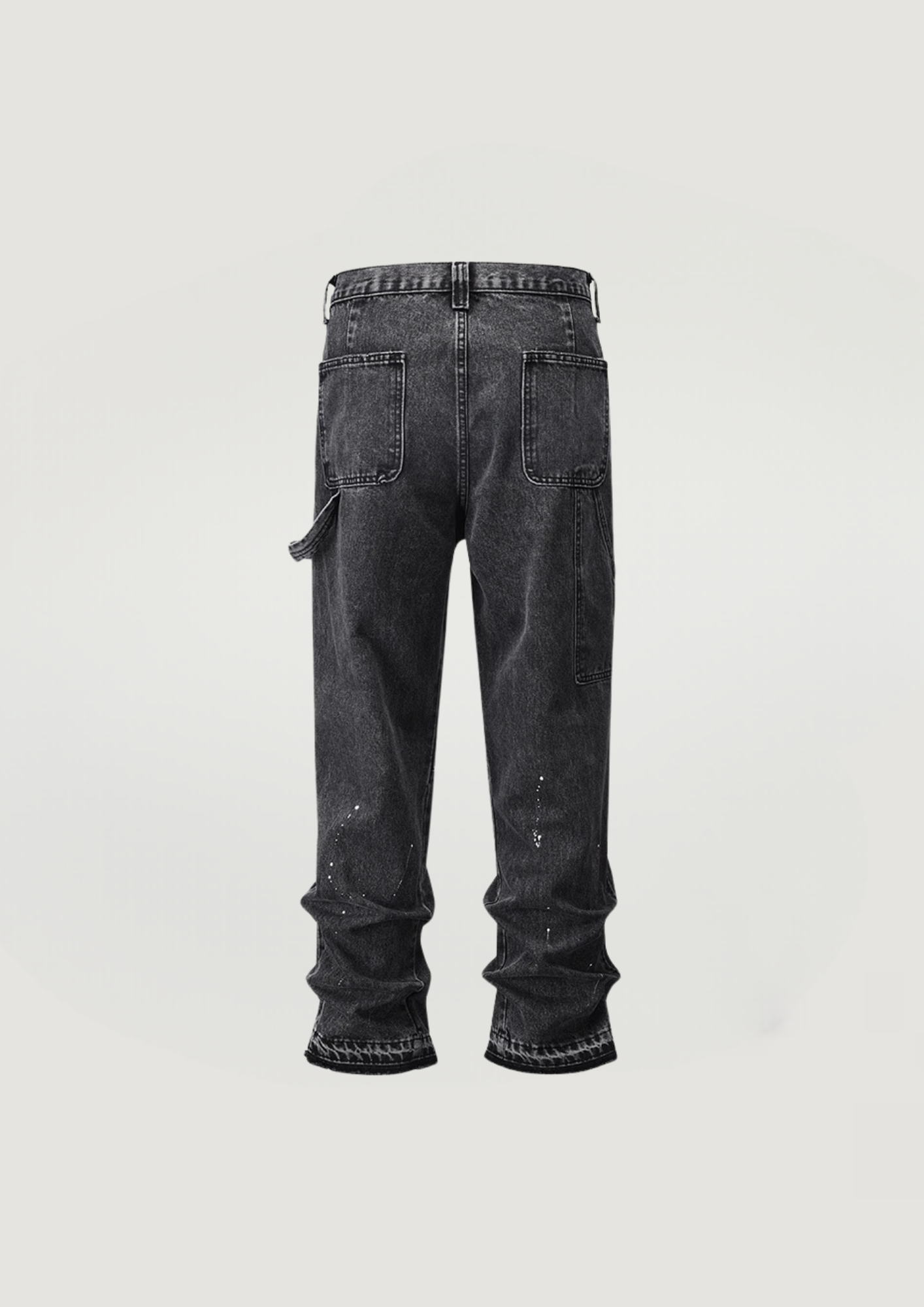 Crystal Spliced Flare Jeans - Black - Swagster