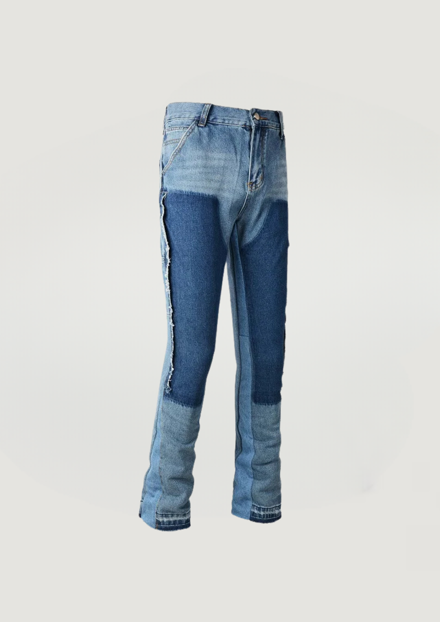 Spliced Flare Jeans - Blue - Swagster