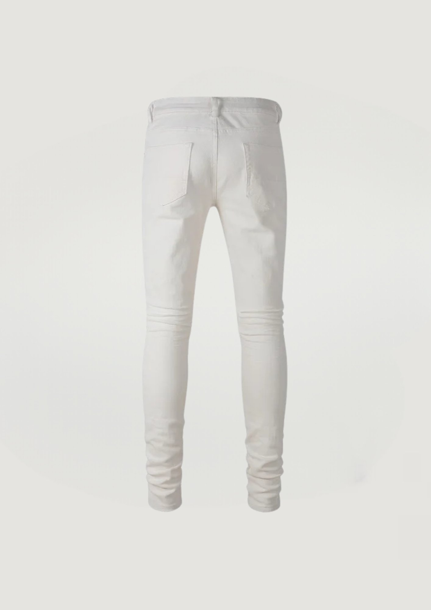 Skinny Ripped Jeans - White - Swagster