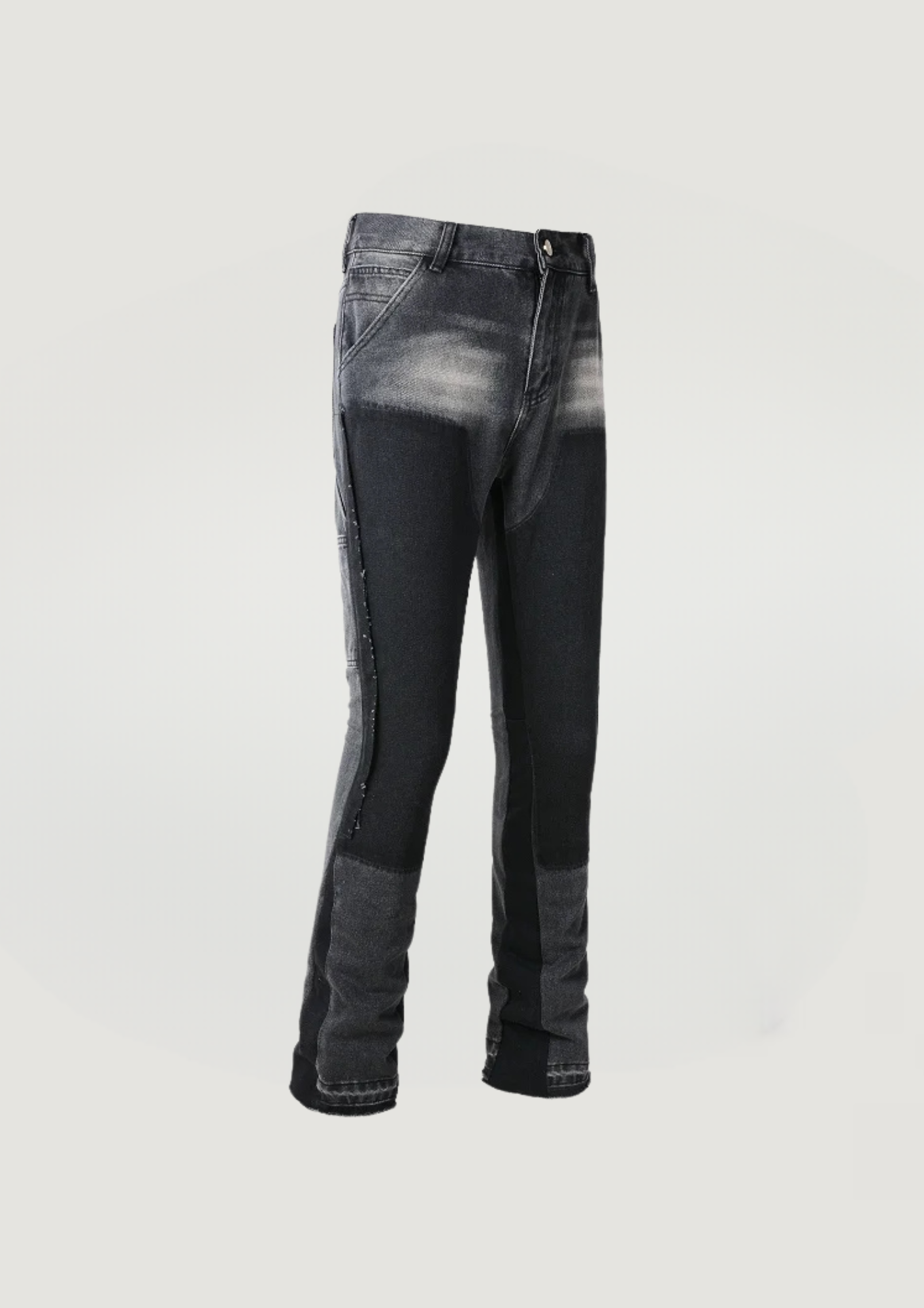 Spliced Flare Jeans - Black - Swagster