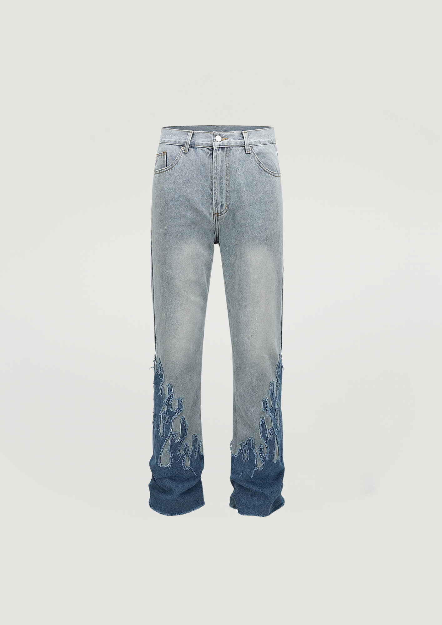 Blue Flame Flare Jeans - Blue - Swagster
