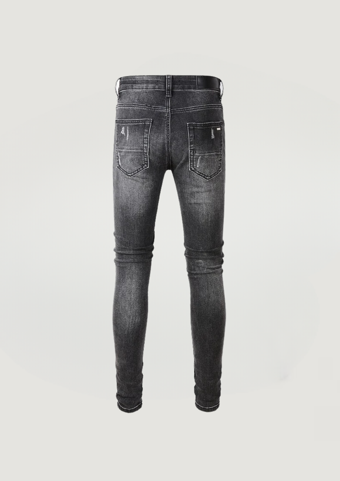 Skinny Ripped Jeans - Gray Holes - Swagster