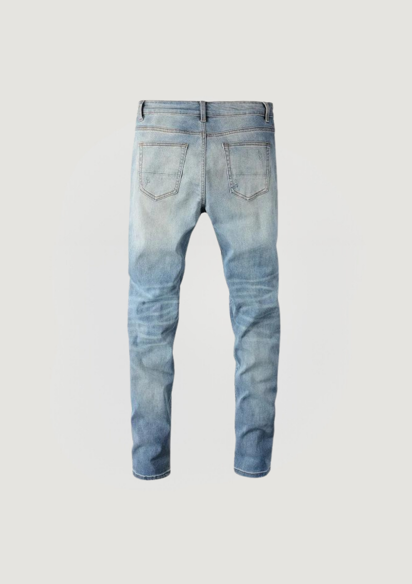 Skinny Ripped Jeans - Light Blue - Swagster