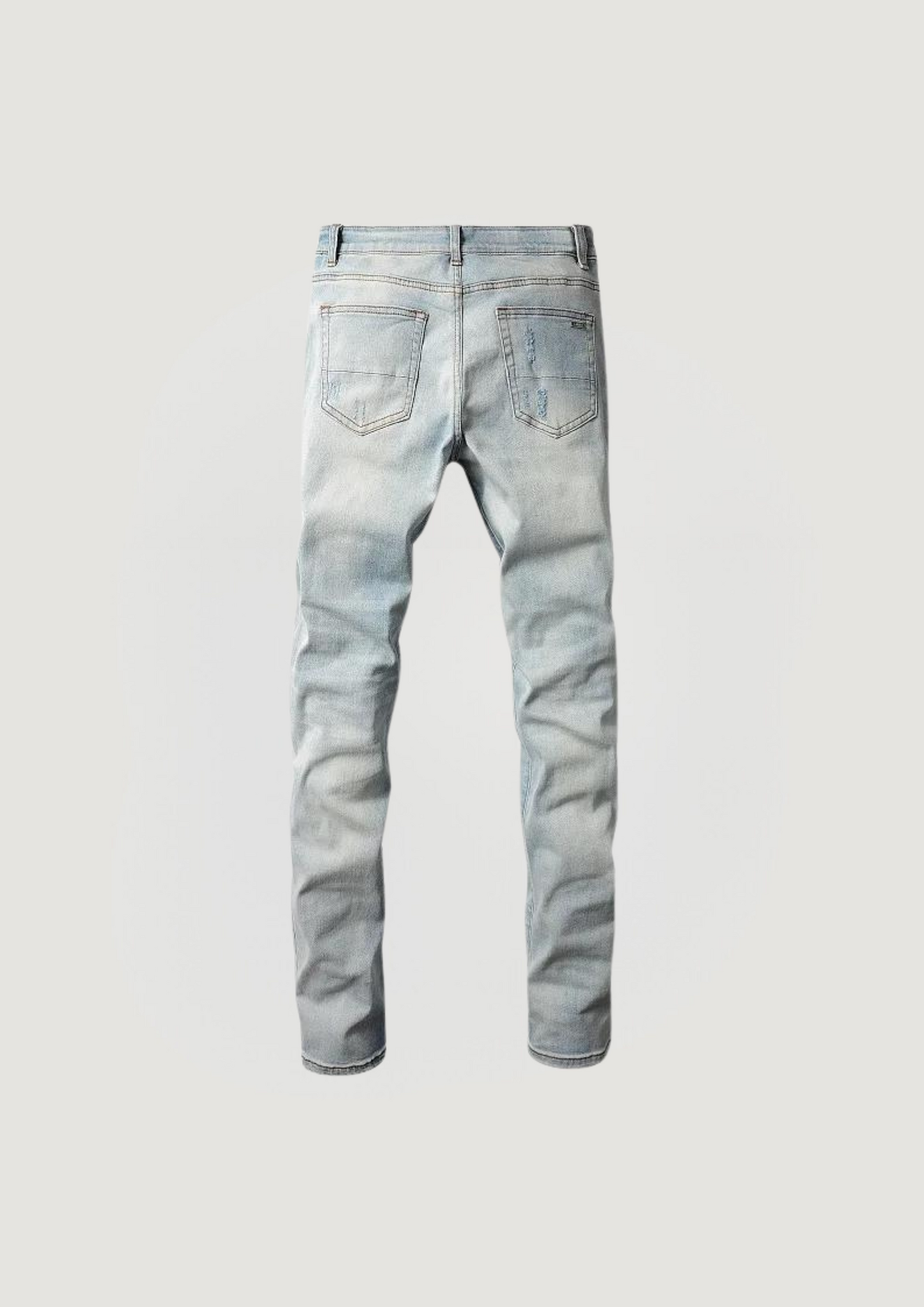 Skinny Ripped Jeans - Blue Holes - Swagster