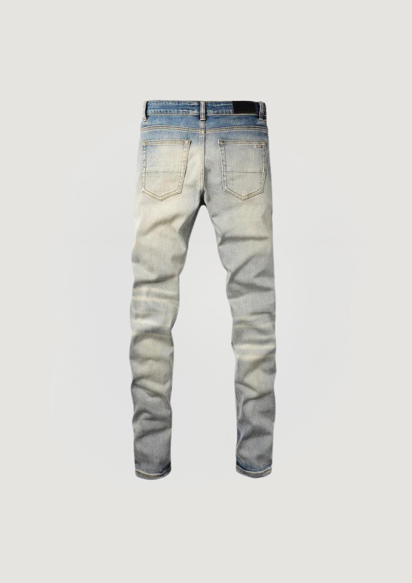 Skinny Ripped Jeans - Fade Blue - Swagster
