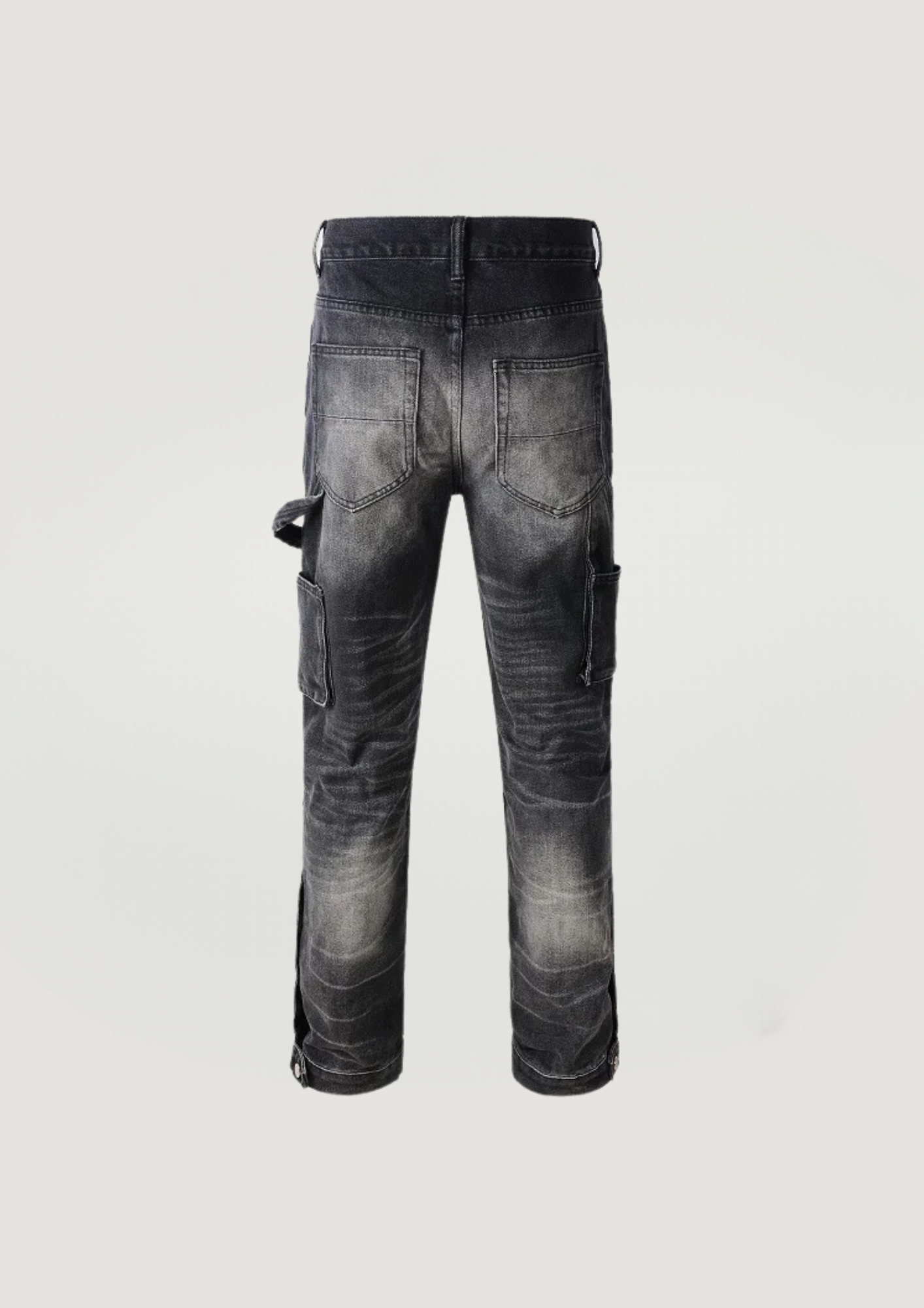Spliced Cargo Jeans - Black - Swagster