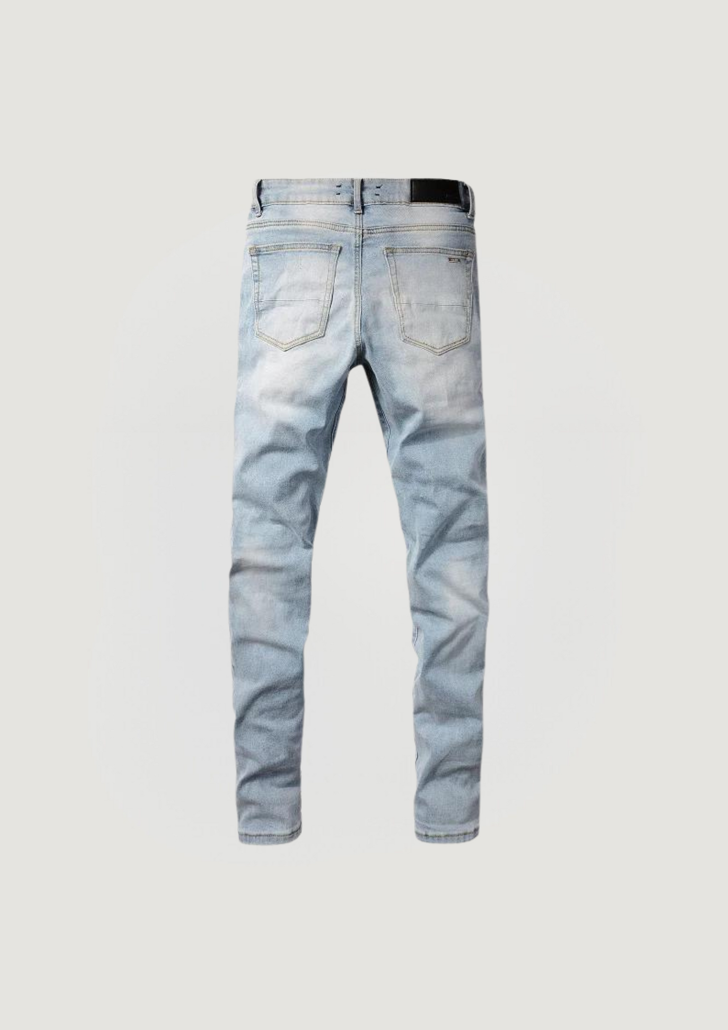 Skinny Ripped Jeans - Blue & Black Holes - Swagster