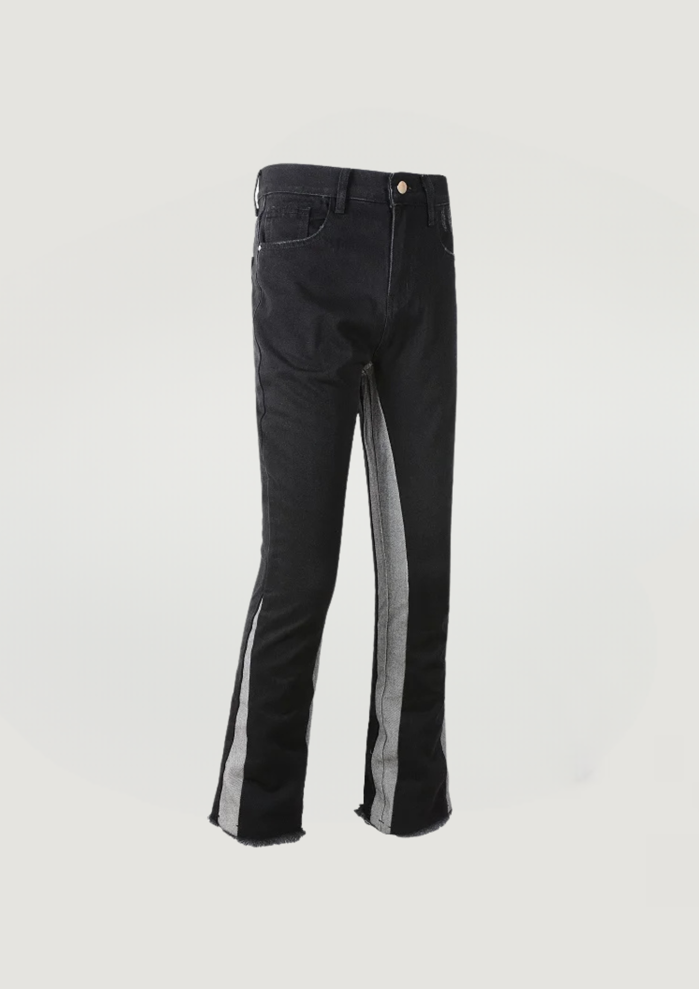 Spliced Flare Jeans - Black and Gray - Swagster