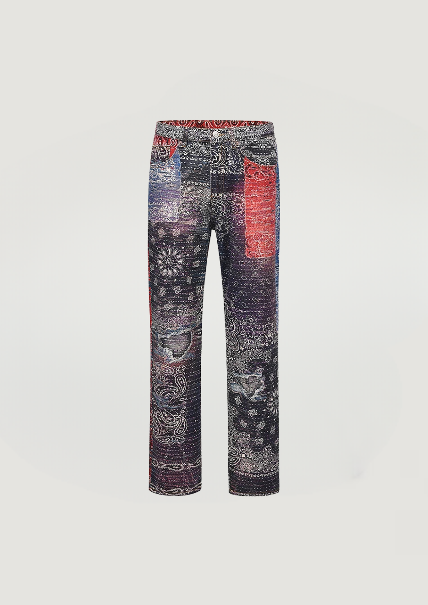 Paisley Quiltwork Jeans - Swagster