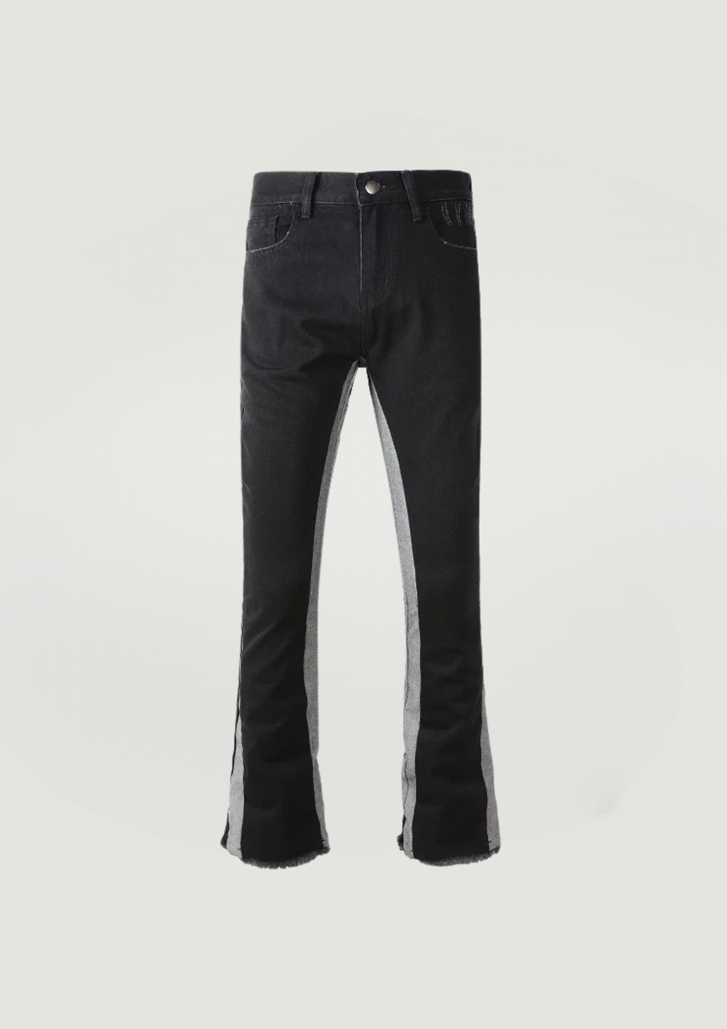 Spliced Flare Jeans - Black and Gray - Swagster