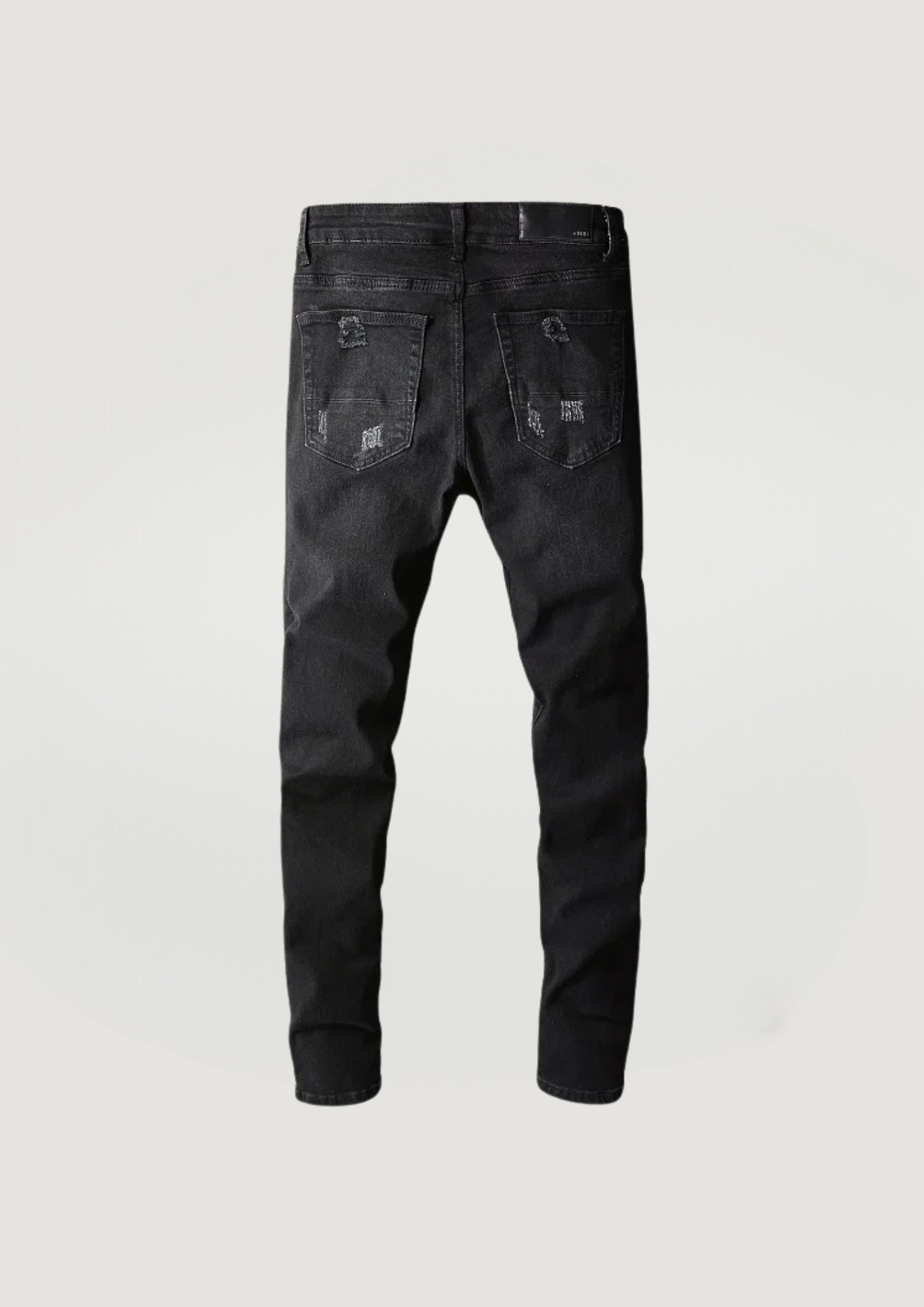 Skinny Ripped Jeans - Black - Swagster