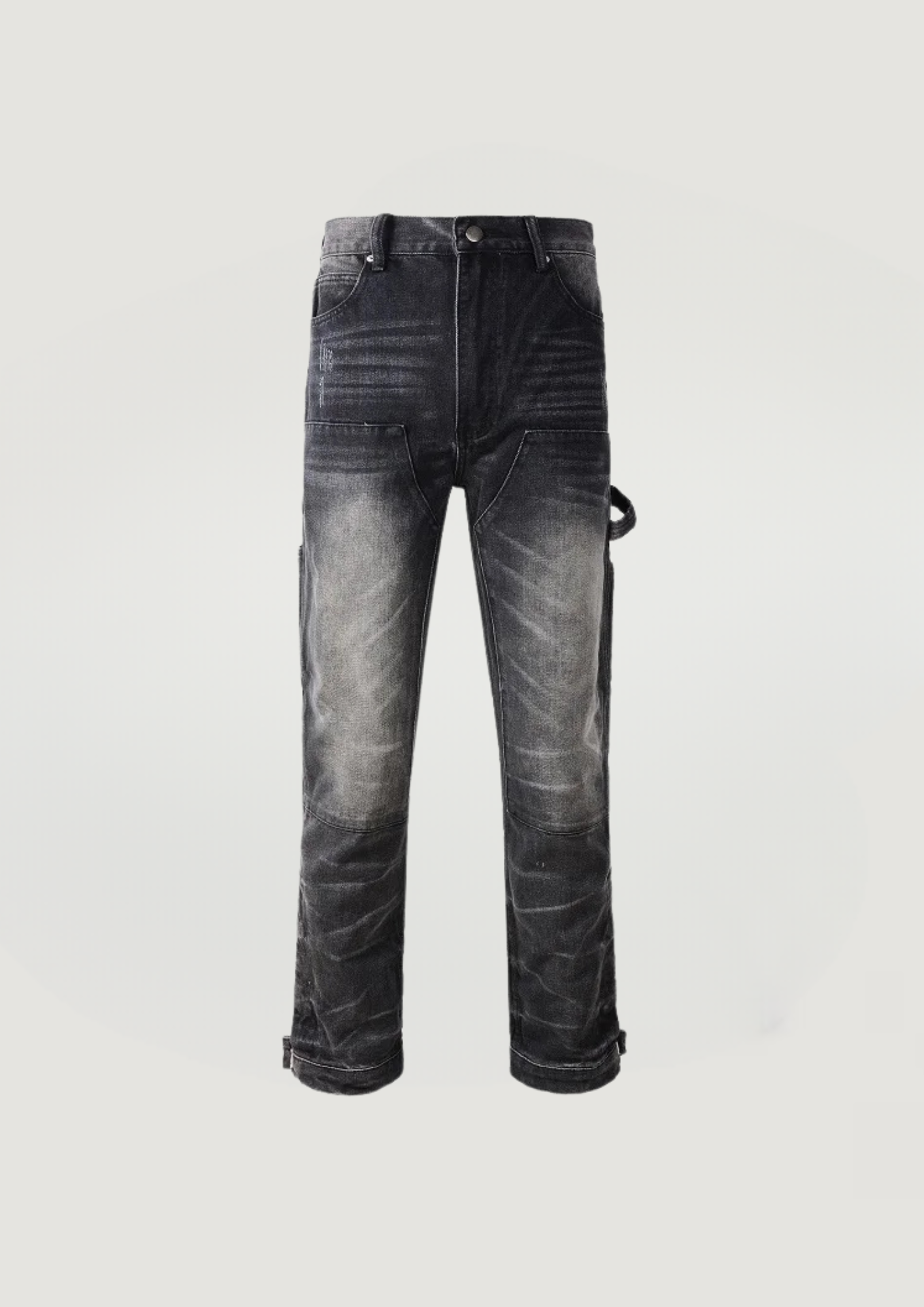 Spliced Cargo Jeans - Black - Swagster