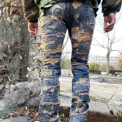 Tattered Ripped Jeans - Blue