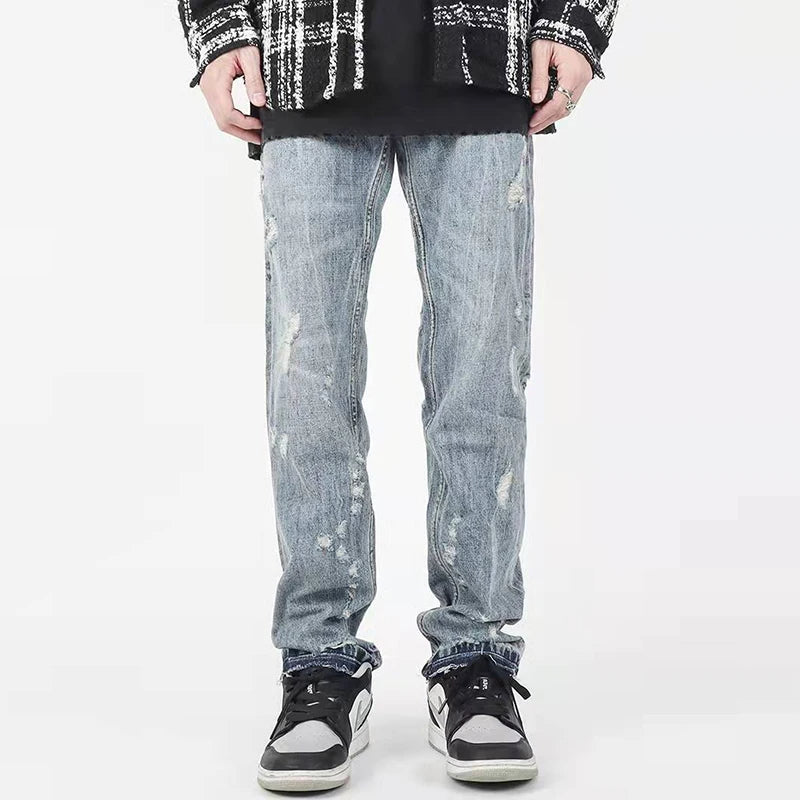 Stitched-Up Easygoing Jeans - Blue