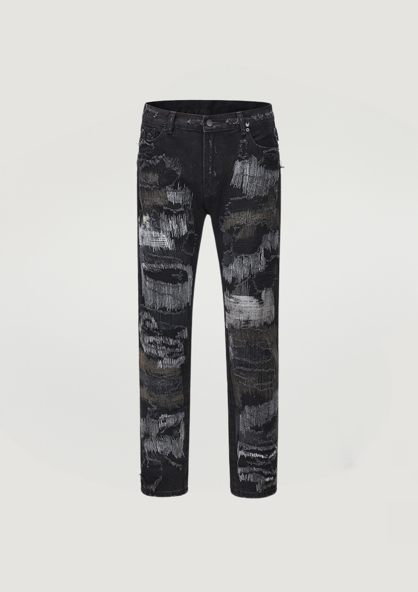 Tattered Ripped Jeans - Black