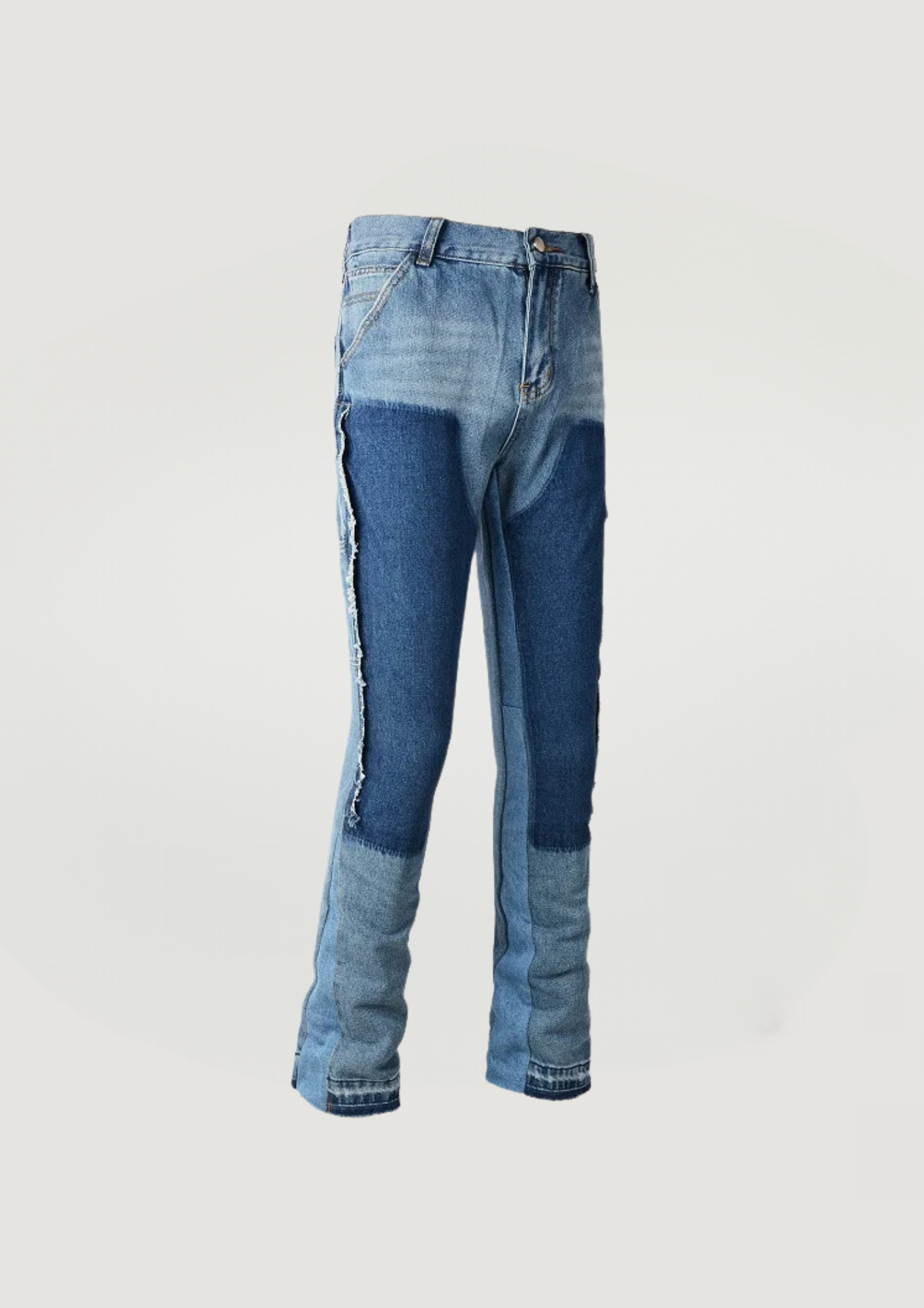 SPLICED FLARE JEANS - BLUE