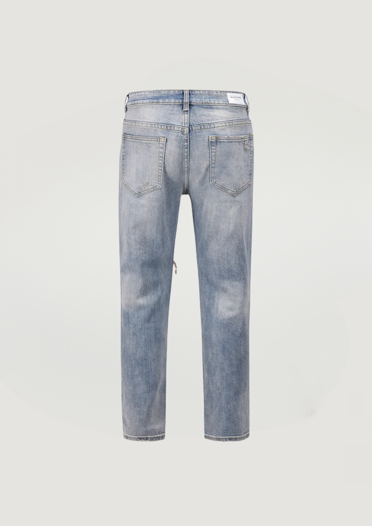 Grunge Washed Torn Jeans - Blue