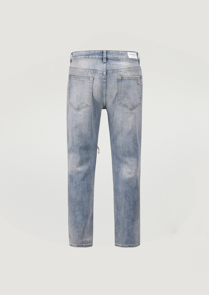 Grunge Washed Torn Jeans - Blue