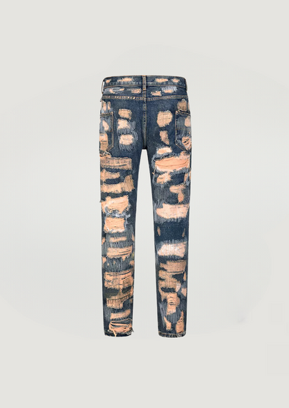 Tattered Ripped Jeans - Blue