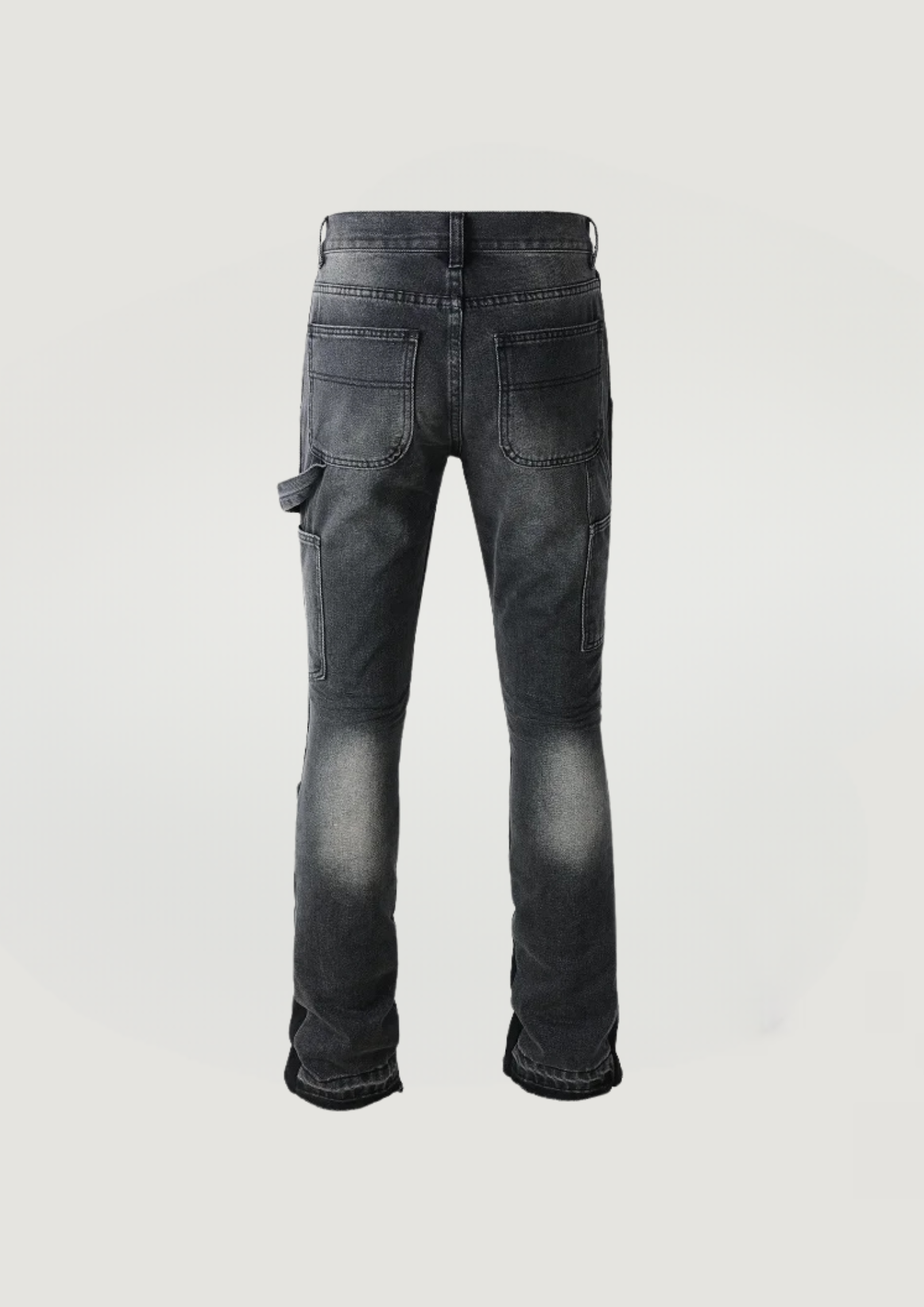 SPLICED FLARE JEANS - BLACK