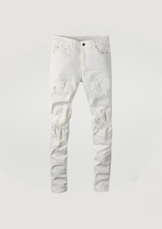 Skinny Ripped Jeans - White