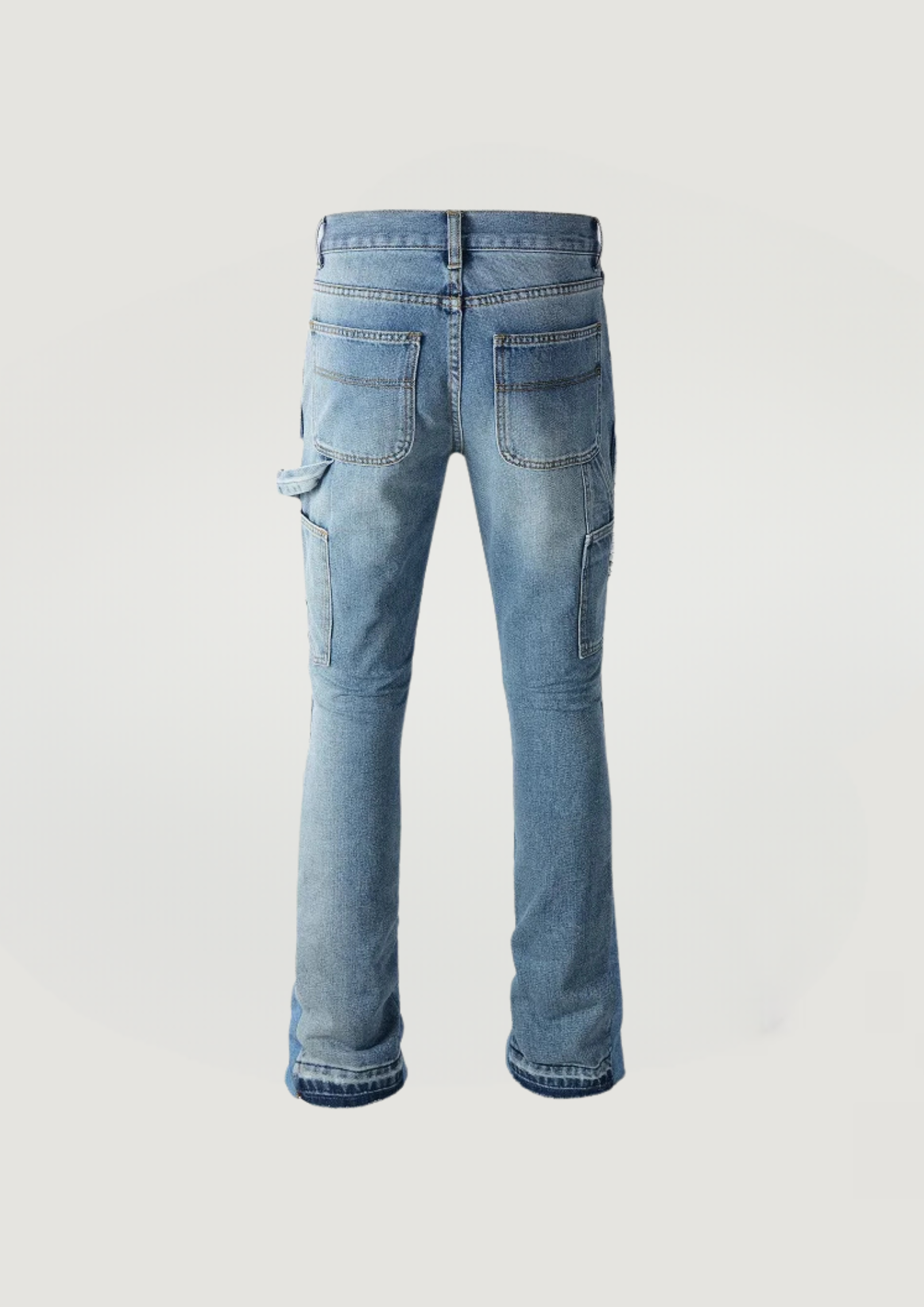 SPLICED FLARE JEANS - BLUE