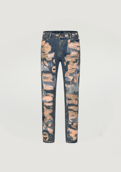 Tattered Ripped Jeans - Blue