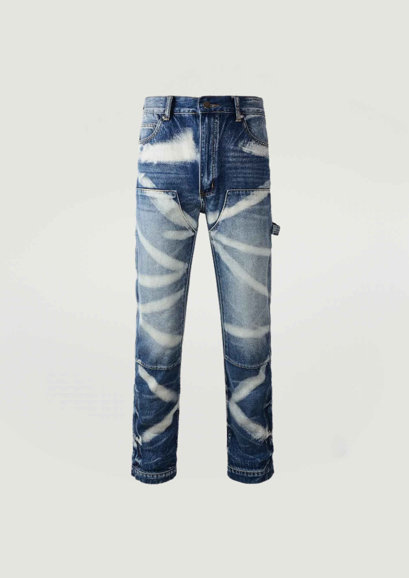 Spliced Flare Jeans - Blue and White - Swagster