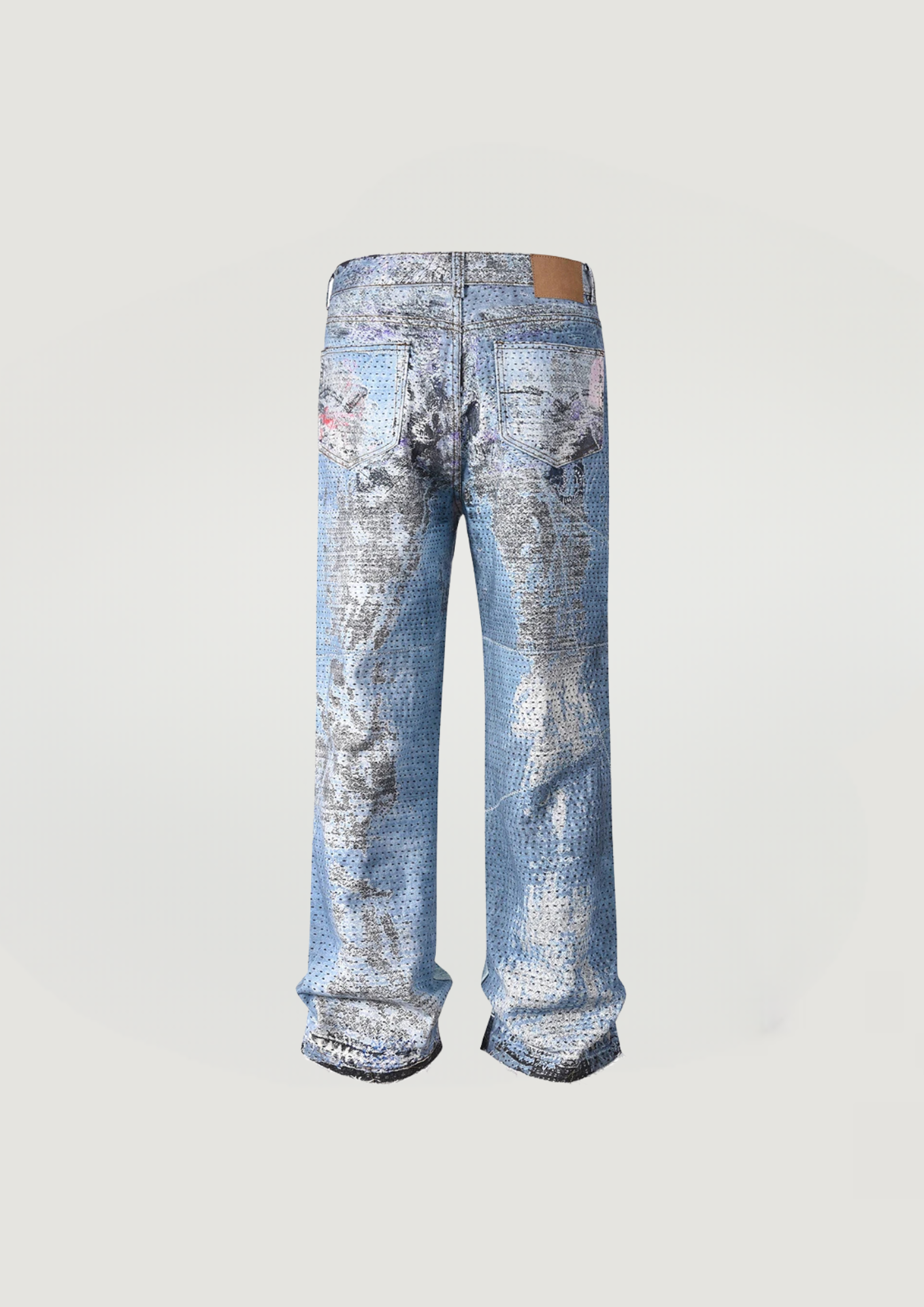 Straight-Leg Faded Flare Jeans - Blue - Swagster