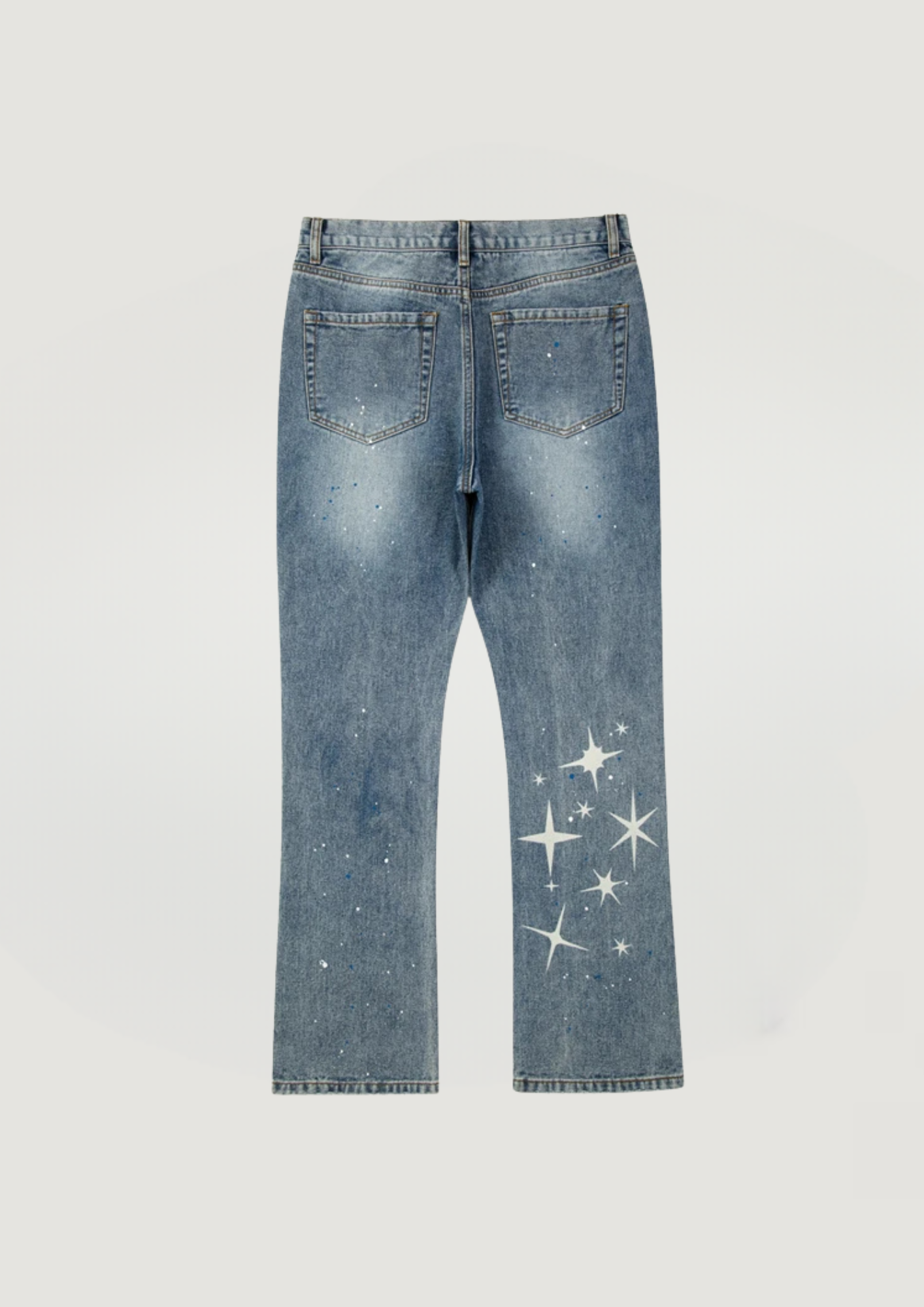 Stars Painted Jeans - Blue