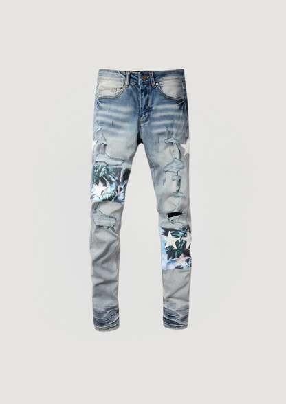 Skinny Ripped Jeans - Chill Blue - Swagster
