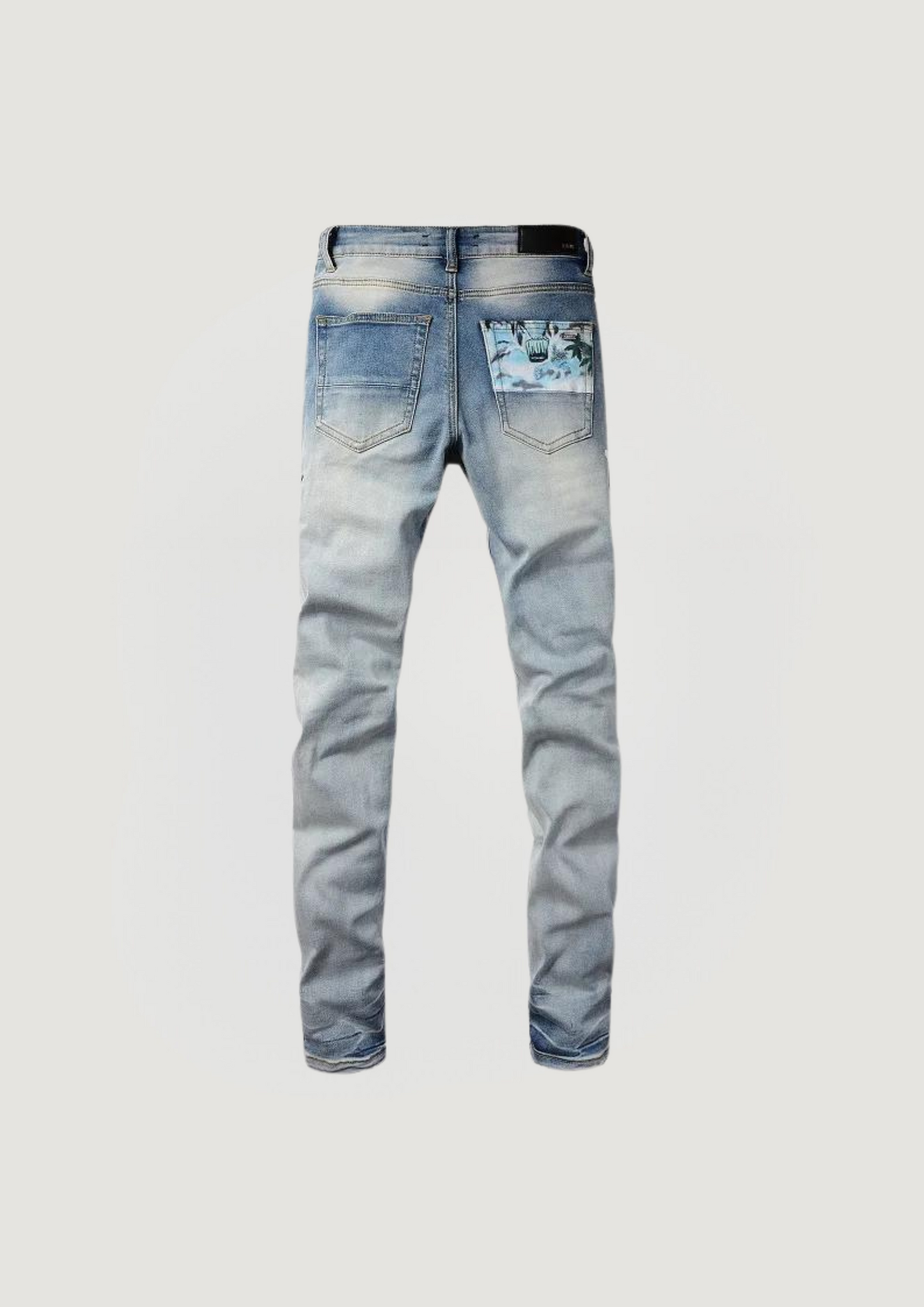 Skinny Ripped Jeans - Chill Blue - Swagster