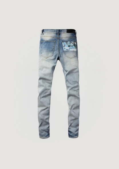 Skinny Ripped Jeans - Chill Blue - Swagster