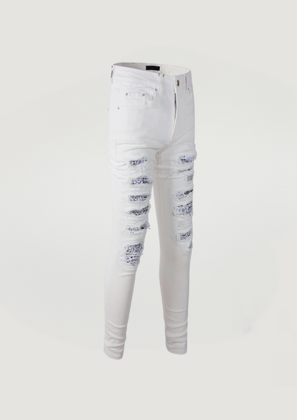 Skinny Ripped Jeans - Blue Holes