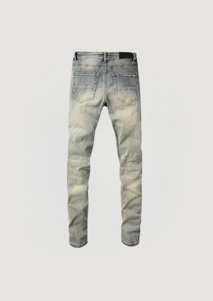 Skinny Ripped Jeans - Gray Demin