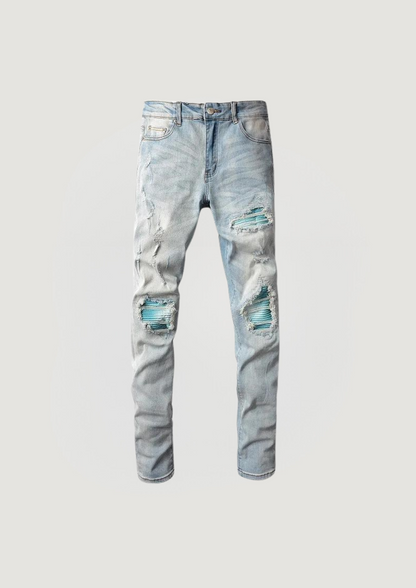 Skinny Ripped Jeans - Blue Holes