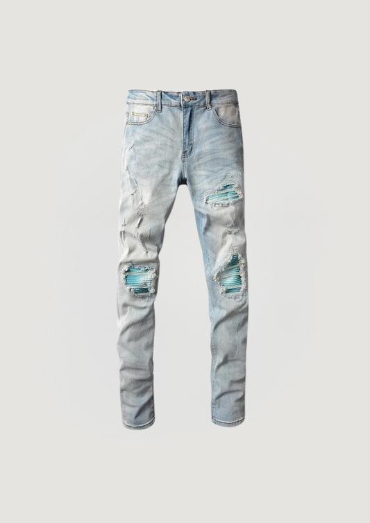 Skinny Ripped Jeans - Blue Holes