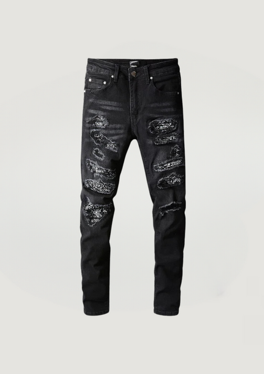 Skinny Ripped Jeans - Black