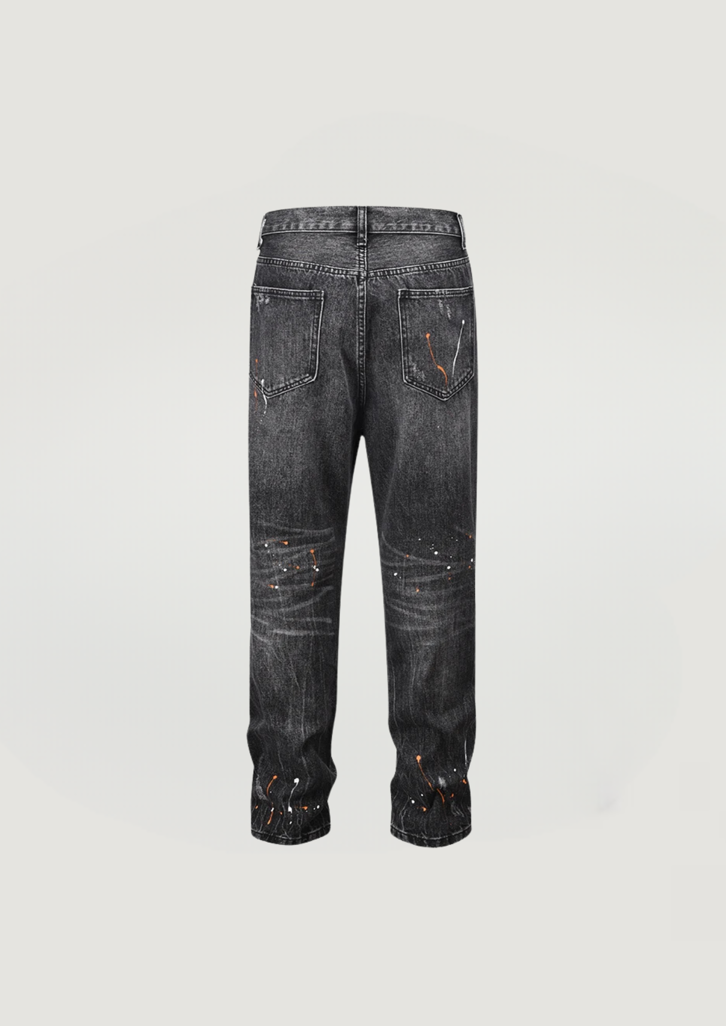 Tattered Worn Faded Jeans - Dark Gray