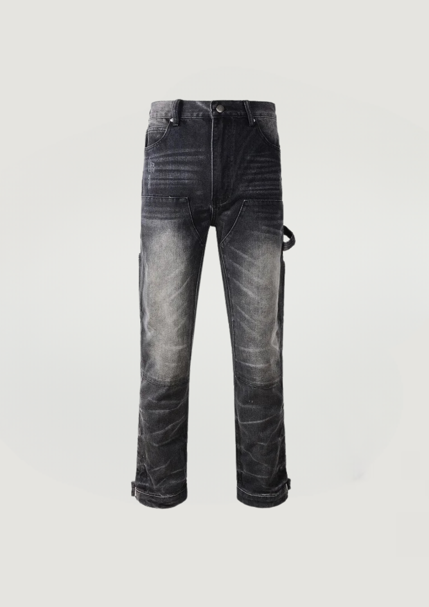 SPLICED CARGO JEANS - BLACK